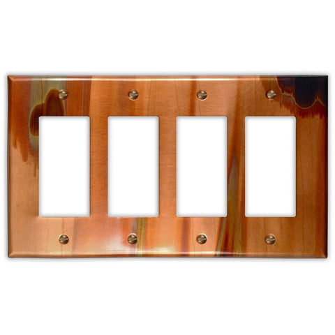 Stellar Copper - 4 Rocker Wallplate - Wallplate Warehouse STELCOP4R 819332025120 4 Rocker