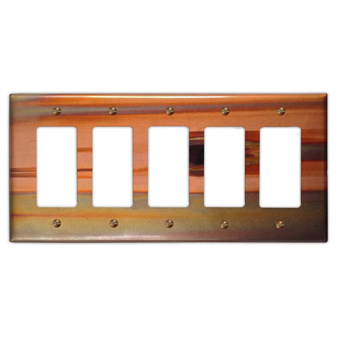 Stellar Copper - 5 Rocker Wallplate - Wallplate Warehouse STELCOP5R 819332025137 5 Rocker