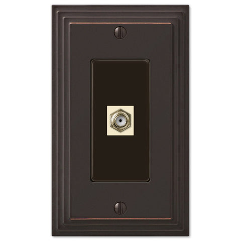 Steps Aged Bronze Cast - 1 Cable Jack Wallplate - Wallplate Warehouse 84CXVB 070686581568 Cable Jacks