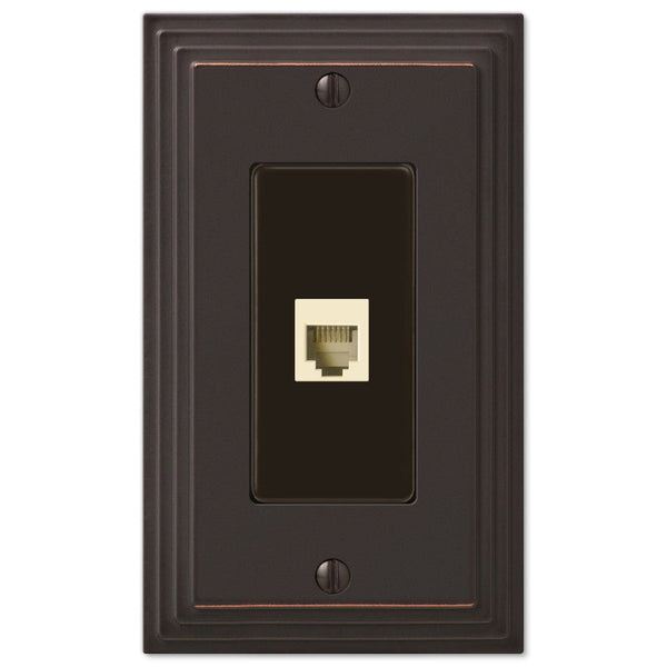Steps Aged Bronze Cast - 1 Phone Jack Wallplate - Wallplate Warehouse 84PHVB 070686581605 Phone Jacks