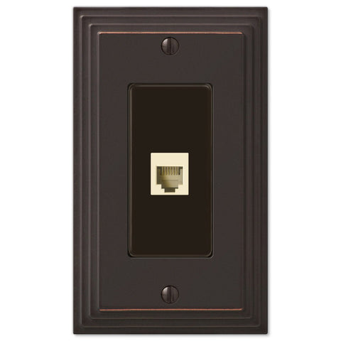 Steps Aged Bronze Cast - 1 Phone Jack Wallplate - Wallplate Warehouse 84PHVB 070686581605 Phone Jacks