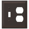 Steps Aged Bronze Cast - 1 Toggle / 1 Duplex Wallplate - Wallplate Warehouse 84TDVB 070686555002 1 Toggle / 1 Duplex