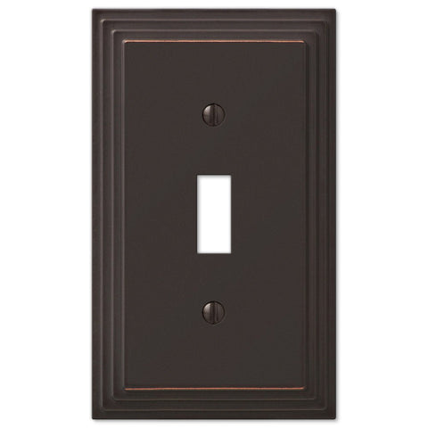 Steps Aged Bronze Cast - 1 Toggle Wallplate - Wallplate Warehouse 84TVB 070686452844 1 Toggle