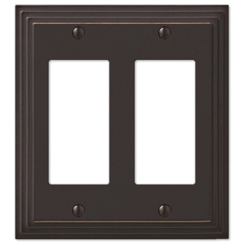 Steps Aged Bronze Cast - 2 Rocker Wallplate - Wallplate Warehouse 84RRVB 070686553602 2 Rocker
