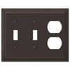 Steps Aged Bronze Cast - 2 Toggle / 1 Duplex Wallplate - Wallplate Warehouse 84TTDVB 070686558010 2 Toggle / 1 Duplex