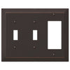 Steps Aged Bronze Cast - 2 Toggle / 1 Rocker Wallplate - Wallplate Warehouse 84TTRVB 070686558027 2 Toggle / 1 Rocker