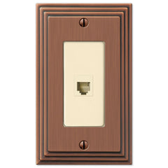 Steps Antique Copper Cast - 1 Phone Jack Wallplate