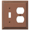 Steps Antique Copper Cast - 1 Toggle / 1 Duplex Wallplate - Wallplate Warehouse 84TDAC 070686554906 1 Toggle / 1 Duplex