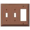 Steps Antique Copper Cast - 2 Toggle / 1 Rocker Wallplate - Wallplate Warehouse 84TTRAC 070686557969 2 Toggle / 1 Rocker