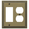 Steps Rustic Brass Cast - 1 Rocker / 1 Duplex Wallplate - Wallplate Warehouse 84RDRB - B 070686020609 1 Rocker / 1 Duplex