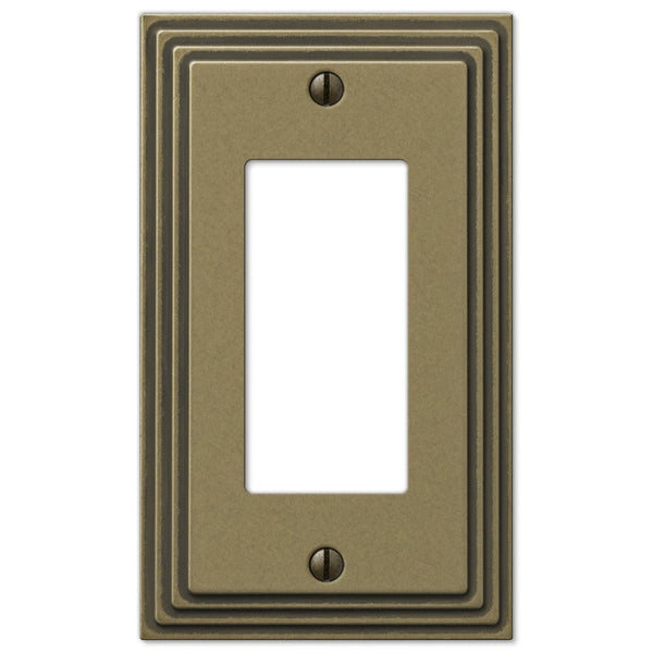 Steps Rustic Brass Cast - 1 Rocker Wallplate - Wallplate Warehouse 84RRB 070686331149 1 Rocker