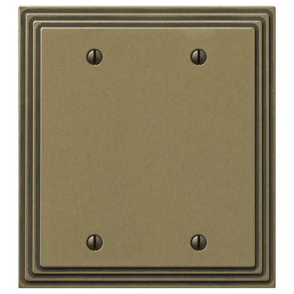 Steps Rustic Brass Cast - 2 Blank Wallplate - Wallplate Warehouse 84BBRB - B 070686020616 2 Blank