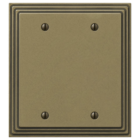 Steps Rustic Brass Cast - 2 Blank Wallplate - Wallplate Warehouse 84BBRB - B 070686020616 2 Blank