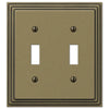 Steps Rustic Brass Cast - 2 Toggle Wallplate - Wallplate Warehouse 84TTRB 070686331125 2 Toggle