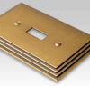 Steps Rustic Brass Cast - 3 Rocker Wallplate - Wallplate Warehouse 84RRRRB 070686553541 3 Rocker