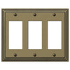 Steps Rustic Brass Cast - 3 Rocker Wallplate - Wallplate Warehouse 84RRRRB 070686553541 3 Rocker