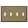 Steps Rustic Brass Cast - 4 Toggle Wallplate - Wallplate Warehouse 84T4RB 070686553527 4 Toggle