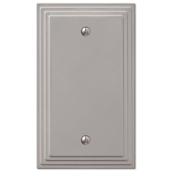 Steps Satin Nickel Cast - 1 Blank Wallplate - Wallplate Warehouse 84BN 070686557914 1 Blank
