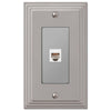 Steps Satin Nickel Cast - 1 Phone Jack Wallplate - Wallplate Warehouse 84PHN 070686581582 Phone Jacks