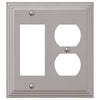 Steps Satin Nickel Cast - 1 Rocker / 1 Duplex Wallplate - Wallplate Warehouse 84RDN - B 070686020586 1 Rocker / 1 Duplex