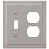 Steps Satin Nickel Cast - 1 Toggle / 1 Duplex Wallplate - Wallplate Warehouse 84TDN 070686554470 1 Toggle / 1 Duplex