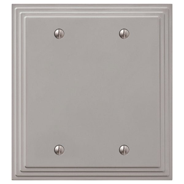 Steps Satin Nickel Cast - 2 Blank Wallplate - Wallplate Warehouse 84BBN - B 070686020593 2 Blank