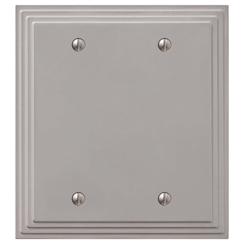 Steps Satin Nickel Cast - 2 Blank Wallplate - Wallplate Warehouse 84BBN - B 070686020593 2 Blank