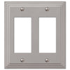 Steps Satin Nickel Cast - 2 Rocker Wallplate - Wallplate Warehouse 84RRN 070686553589 2 Rocker