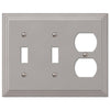 Steps Satin Nickel Cast - 2 Toggle / 1 Duplex Wallplate - Wallplate Warehouse 84TTDN 070686557921 2 Toggle / 1 Duplex