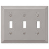 Steps Satin Nickel Cast - 3 Toggle Wallplate - Wallplate Warehouse 84TTTN 070686331088 3 Toggle