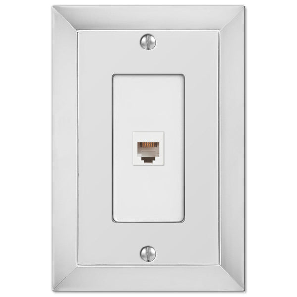 Studio Polished Chrome Cast - 1 Phone Jack Wallplate - Wallplate Warehouse 61PHCH 070686581223 Phone Jacks