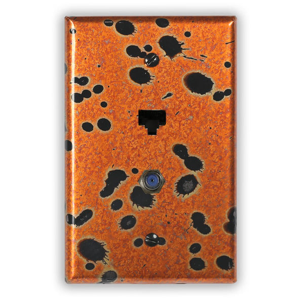 Sunburst Copper - 1 Data Jack / 1 Cable Jack Wallplate - Wallplate Warehouse SUNBCOP1DJ1CJ 819332025786