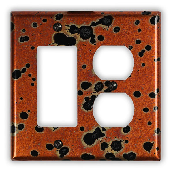 Sunburst Copper - 1 Rocker / 1 Duplex Wallplate - Wallplate Warehouse SUNBCOP1R1D 819332025670 1 Rocker / 1 Duplex