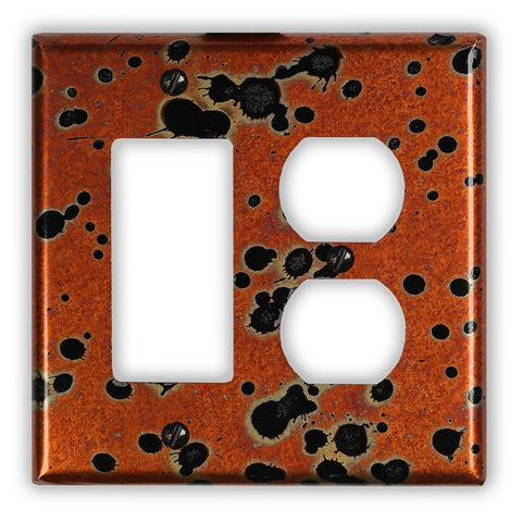 Sunburst Copper - 1 Rocker / 1 Duplex Wallplate - Wallplate Warehouse SUNBCOP1R1D 819332025670 1 Rocker / 1 Duplex