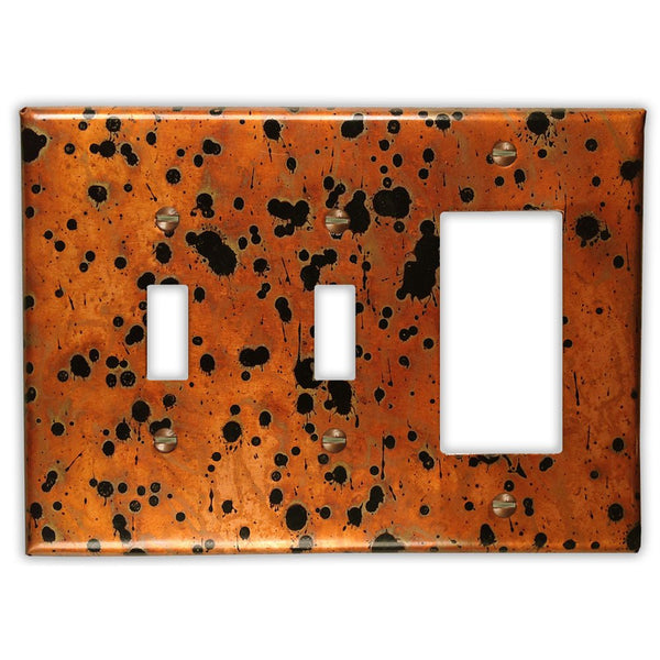 Sunburst Copper - 2 Toggle / 1 Rocker Wallplate - Wallplate Warehouse SUNBCOP2T1R 819332025687 2 Toggle / 1 Rocker