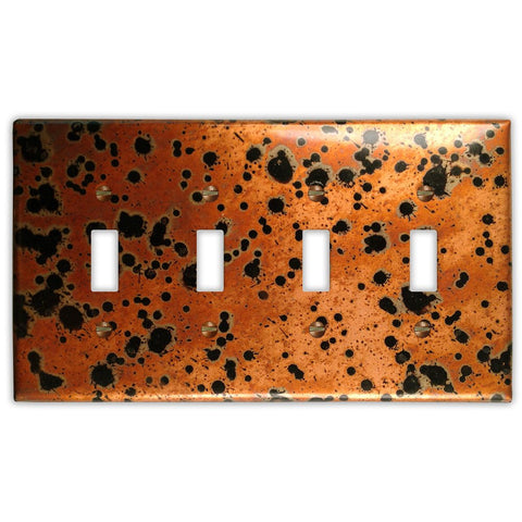 Sunburst Copper - 4 Toggle Wallplate - Wallplate Warehouse SUNBCOP4T 819332025311 4 Toggle