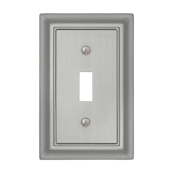 Sydney Satin Nickel Steel - 1 Toggle Wallplate - Wallplate Warehouse 150TNNB 070686014288 1 Toggle
