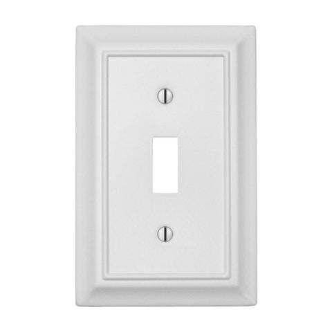 Sydney White Steel - 1 Toggle Wallplate - Wallplate Warehouse 150TWNB 070686014424 1 Toggle