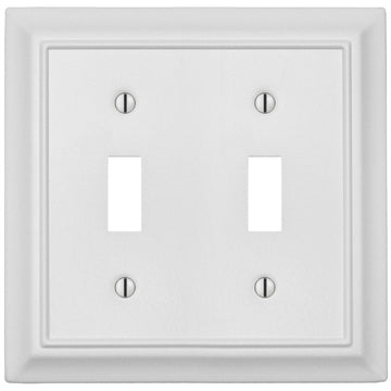 Sydney White Steel - 2 Toggle Wallplate - Wallplate Warehouse 150TTWNB 070686014431 2 Toggle