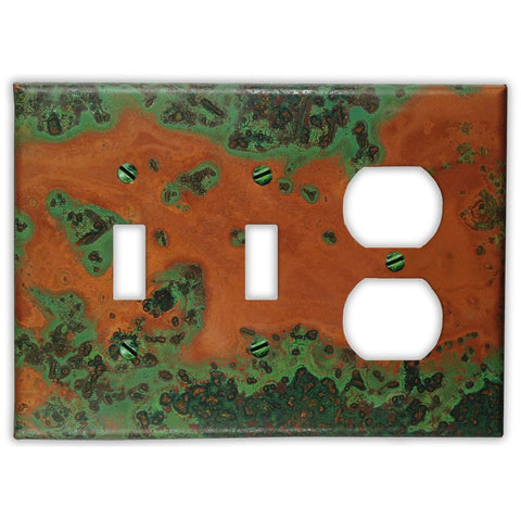 Verde Copper - 2 Toggle / 1 Duplex Wallplate - Wallplate Warehouse VERDCOP2T1D 819332025939 2 Toggle / 1 Duplex