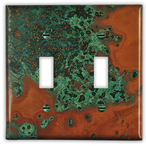 Verde Copper - 2 Toggle Wallplate - Wallplate Warehouse VERDCOP2T 819332025809 2 Toggle
