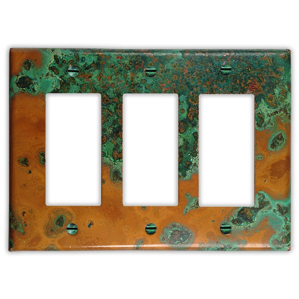 Verde Copper - 3 Rocker Wallplate - Wallplate Warehouse VERDCOP3R 819332025861 3 Rocker
