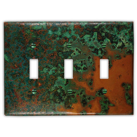 Verde Copper - 3 Toggle Wallplate - Wallplate Warehouse VERDCOP3T 819332025816 3 Toggle