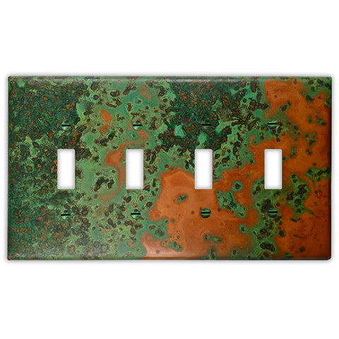 Verde Copper - 4 Toggle Wallplate - Wallplate Warehouse VERDCOP4T 819332025823 4 Toggle