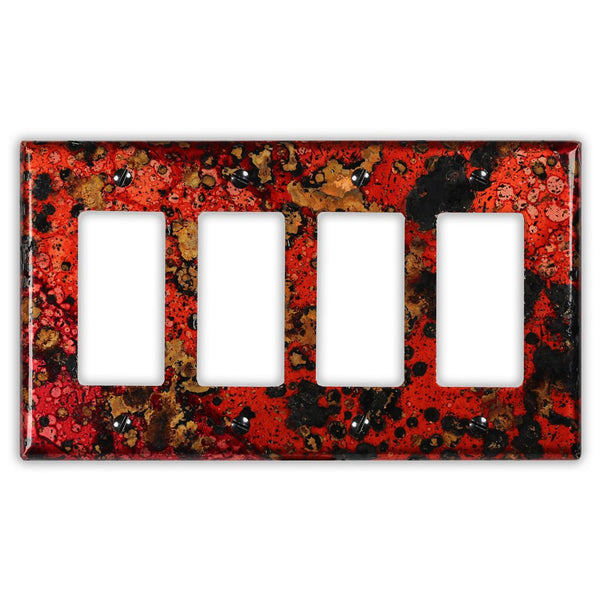 Wild Fire Copper - 4 Rocker Wallplate - Wallplate Warehouse WIFICOP4R 819332026387 4 Rocker