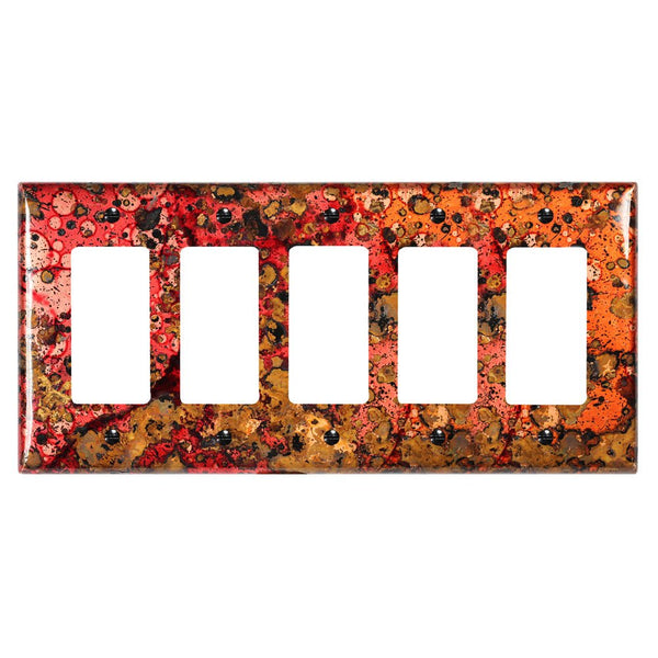 Wild Fire Copper - 5 Rocker Wallplate - Wallplate Warehouse WIFICOP5R 819332026394 5 Rocker