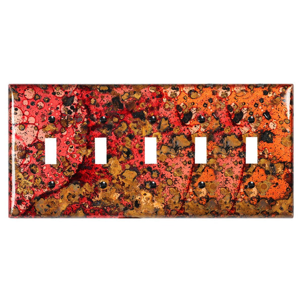 Wild Fire Copper - 5 Toggle Wallplate - Wallplate Warehouse WIFICOP5T 819332026349 5 Toggle