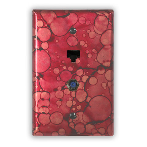 Wine Red Copper - 1 Data Jack / 1 Cable Jack Wallplate - Wallplate Warehouse WIRDCOP1DJ1CJ 819332027049
