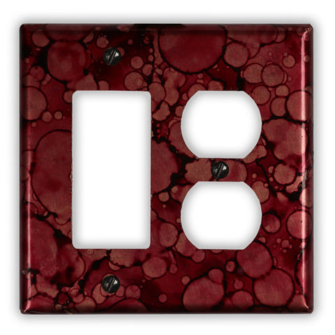 Wine Red Copper - 1 Rocker / 1 Duplex Wallplate - Wallplate Warehouse WIRDCOP1R1D 819332026936 1 Rocker / 1 Duplex