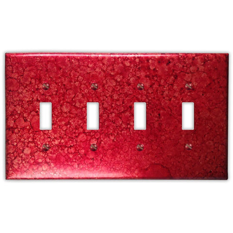 Wine Red Copper - 4 Toggle Wallplate - Wallplate Warehouse WIRDCOP4T 819332026844 4 Toggle